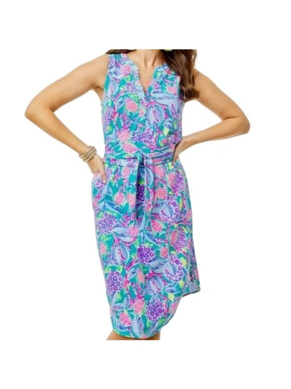 Lilly Pulitzer Naila Midi Dress, Maldives Green, size Large